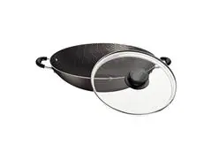 Panela Wok Tramontina Paris Antiaderente Chumbo Tampa de Vidro 32CM