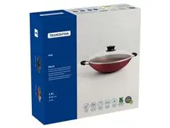 Panela Wok Tramontina Paris Antiaderente Vermelha Tampa de Vidro 32CM - 3