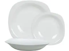 Conjunto de Pratos Bormioli Rocco Parma Branco 18 Peças - 0