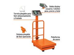 Báscula Truper de plataforma plegable máx 200 Kg 150 hrs Naranja - 1