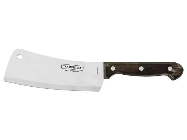 Cutelo Tramontina Polywood em Inox e Cabo de Madeira Castanho 6"