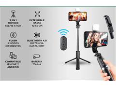 Trípode Celular Selfie Stick Bluetooth y Flash GADNIC - 1