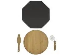 Conjunto para Pizza em Bambu 35CM 3 Peças - 4