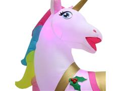 Inflable Unicornio Navideño para interior Con iluminación LED 2.13 Mts - 2