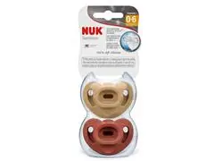 Kit 2 Chupetas NUK Sensitive Soft Silicone S1 Cores da Terra - 1