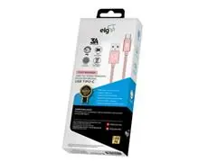 Cabo Nylon ELG TC10BRG USB Tipo-C de Recarga e Sincronização Rosé Gold - 2