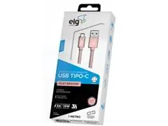 Cabo Nylon ELG TC10BRG USB Tipo-C de Recarga e Sincronização Rosé Gold - 3