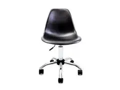 Cadeira Eames Empório Tiffany Office Cromada Preto - 1