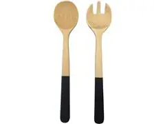 Conjunto de Pegadores de Salada Oikos de Bambu com Cabo Preto - 0