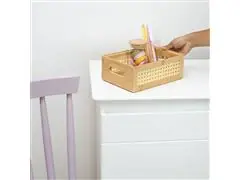 Caixa Organizadora Oikos Empilhável de Bambu e Palhinha 24cm - 1