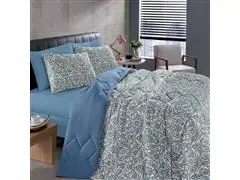 Edredom King  Buettner Buettner Malha Basic Lucerna Azul