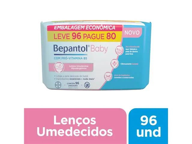 Lenços Umedecidos Bepantol Baby 96 unidades