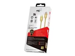 Cabo Apple Lightning e USB TipoC ELG TCL10BG 1 Metro Dourado - 2