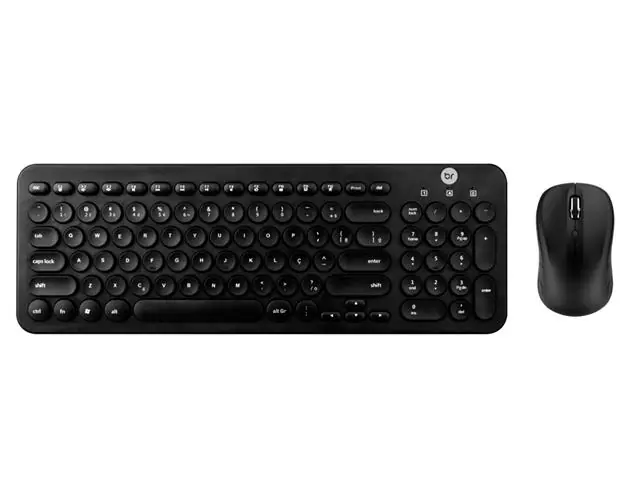 Combo Bright Escritório Slim Teclado e Mouse Sem Fio