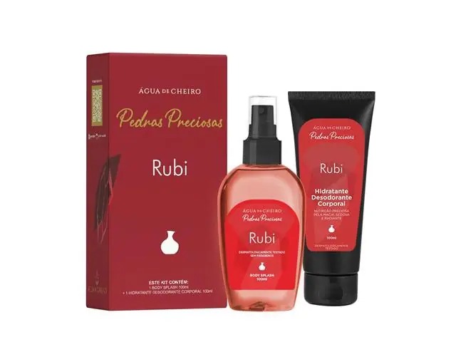 Kit Pedras Preciosas Rubi (Body Splash 100ml + Body Lotion 100ml)