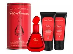 Kit Pedras Preciosas Rubi Perfume + Hidratante + Sabonete Feminino