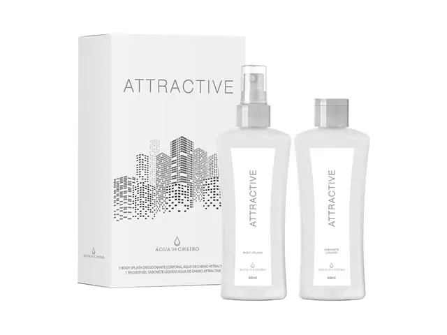 Kit Mini Attractive Body Splash 60ml + Sabonete líquido 60ml