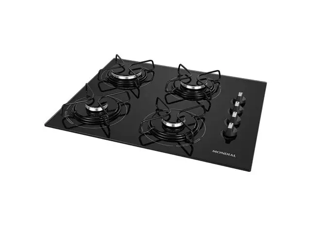 Cooktop a Gás 4 Bocas Mondial Preto/Inox CTG-01 Bivolt