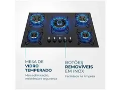 Cooktop a Gás 5 Bocas Mondial Preto/Inox CTG-03 Bivolt - 4