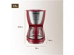 Cafeteira Elétrica Dolce Arome Mondial Vermelho/Inox 800W - 4