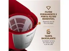 Cafeteira Elétrica Dolce Arome Mondial Vermelho/Inox 800W - 3