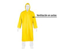 Gabardina impermeable Truper PDV talla M Ligera con gorro Amarillo  - 1