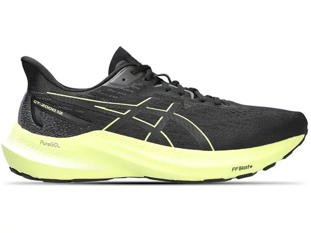 Tênis Asics GT-2000 12 Black/Glow Yellow Masc