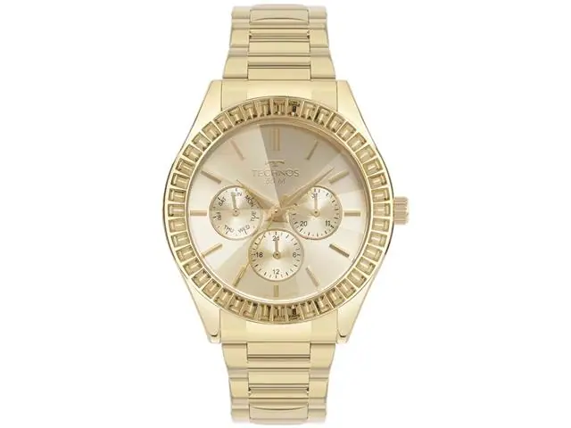 Relógio Technos Feminino Crystal Dourado VX3JAE/1X