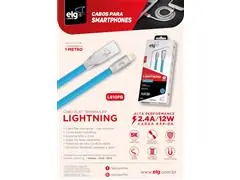 Cabo ELG Lightning Flat Em Tecido Trançado Nylon L810PB - 3