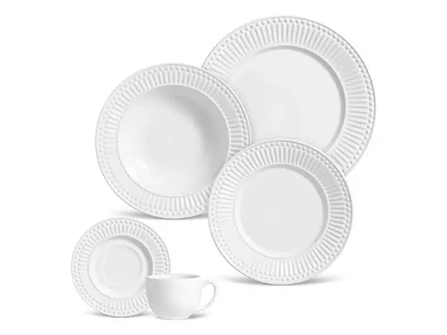 Aparelho De Jantar C/ 30 Peças Porto Brasil Roma Branco