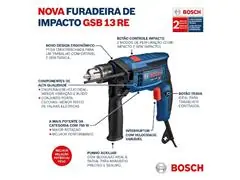 Furadeira de Impacto Bosch GSB 13 RE-M 750W com Maleta - 3