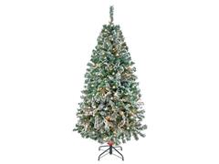 Pino de navidad, verde nevado con 300 Luces LED calidad de 220 cm  - 0