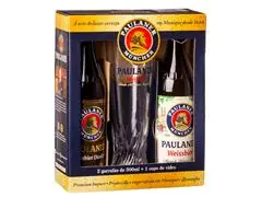 Kit Cervejas Paulaner Dunkel e Weissbier com Copo