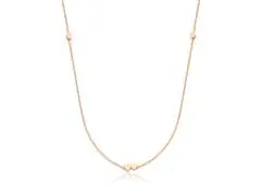 Gargantilha Prata 925 Coliseu Banho Rosé Coração Liso