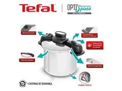 Panela de Pressão Tefal Opti'Space Inox FundoTriplo Cesto de Vapor 7L - 3