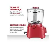 Mini Processador Mondial MP-16-R Turbo Pratic Vermelho 300W 110V - 4