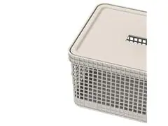 Cesto Organizador OU Grid com Tampa 8 Litros Bege - 2