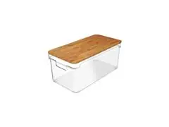 Organizador OU Clear com Tampa de Bambu 6,3 Litros