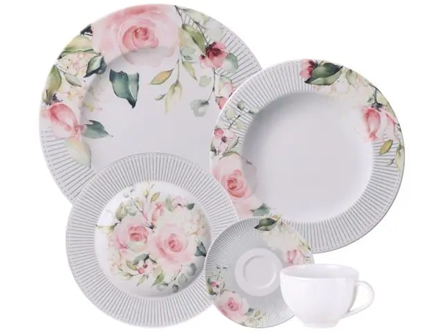 Aparelho de Jantar Tramontina Ornatta em Porcelana Decorada 20 Peças