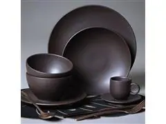 Conjunto Porto Brasil com 6 Pratos Raso Coup Stoneware Oak Ø26Cm - 1