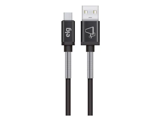 Cabo Carregador USB Tipo-C 1 Metro ELG SPC10BK Preto