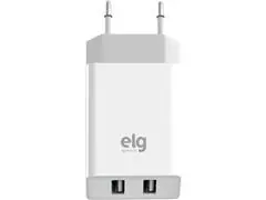 Carregador Universal ELG WC124E 2 Entradas USB Branco - 1