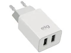 Carregador Universal ELG WC124E 2 Entradas USB Branco - 3