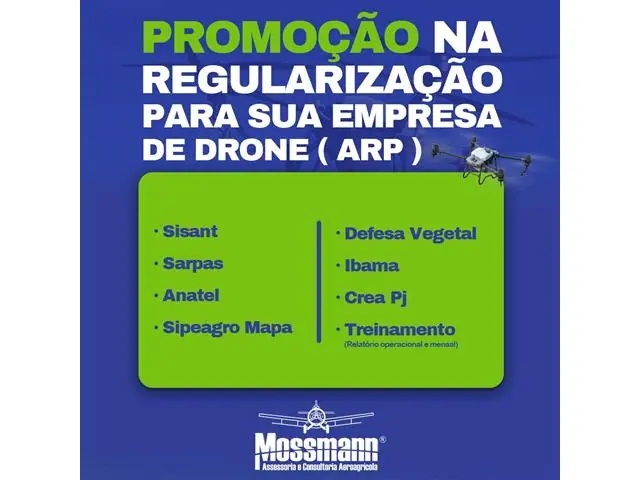 Regularização de ARP (Drones) -  Mossmann Acssessoria e Consultoria