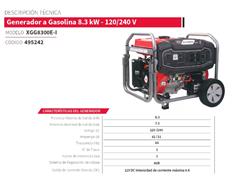 Generador Alterman Gasolina 4T, 8.3 Kw - 120/240 V - 1