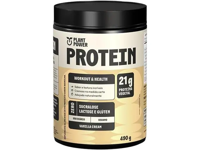 Suplemento Plant Power Protein Vanilla Cream 490g