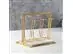 Suporte Vertical Mesa Decorativo 6 Copos Luxo Taca Dourado - 2