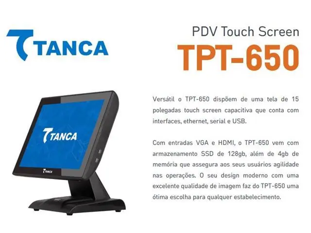 Pdv Touch Tanca Screen 15"TPT-650