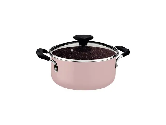 Caçarola Tramontina Tunis em Alumínio Rosa Trufado 24 cm 4,8 L