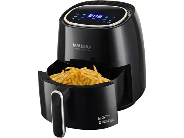 Fritadeira Mallory Air Fryer Digital Premium 5,5 Litros Black